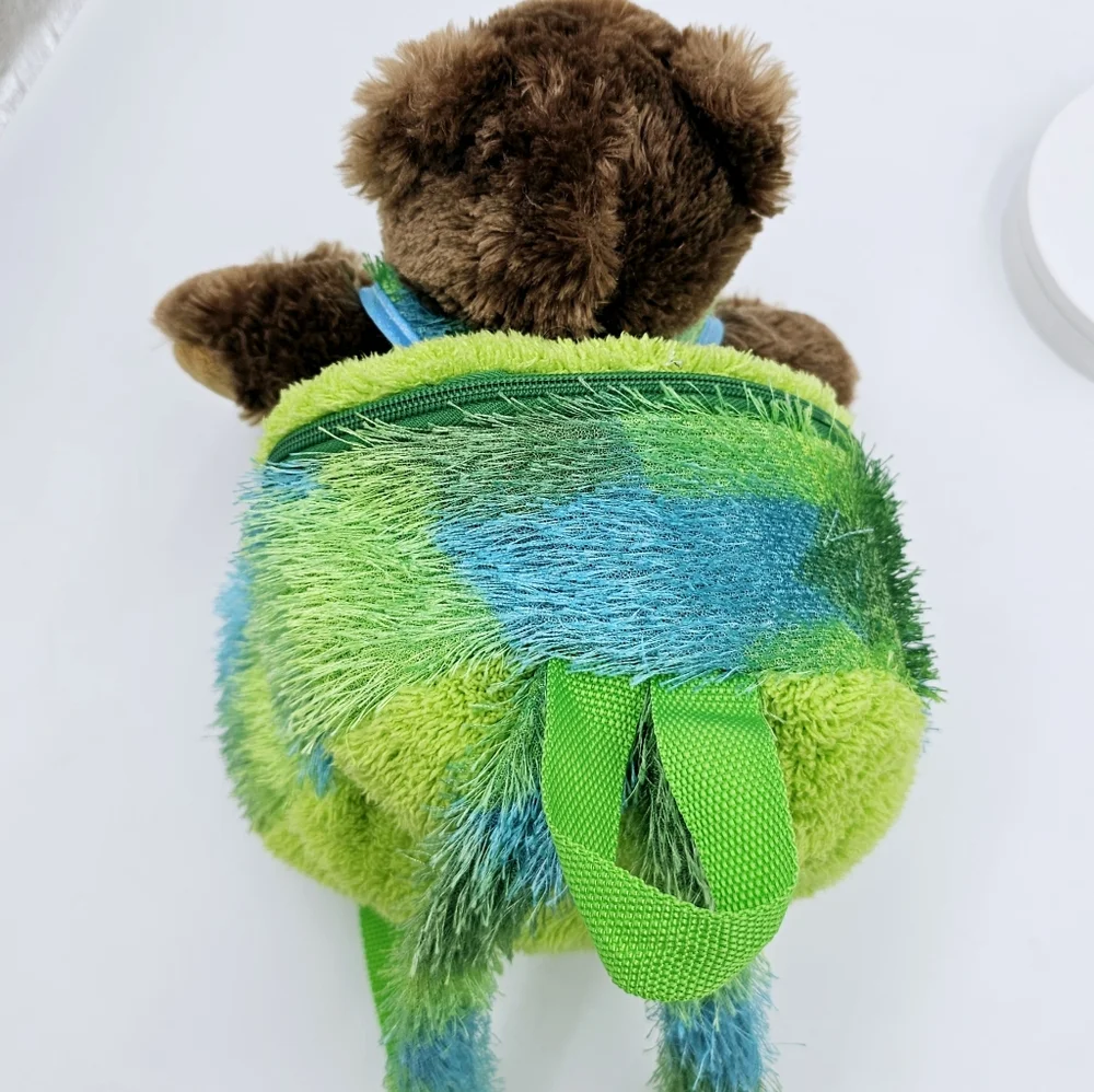Kreative Kids Plush Green Monster Trolley Backpack